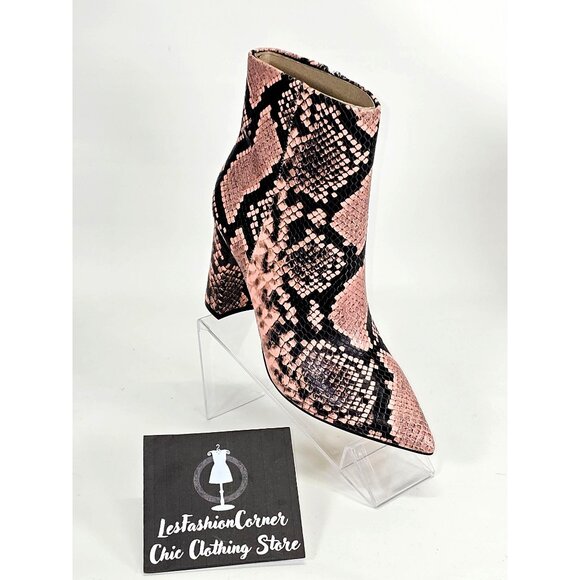 NWOB Marc Fisher Women's Leather Snake Print Pointed Toe Block Booties Sz 7 1784 - Picture 13 of 15